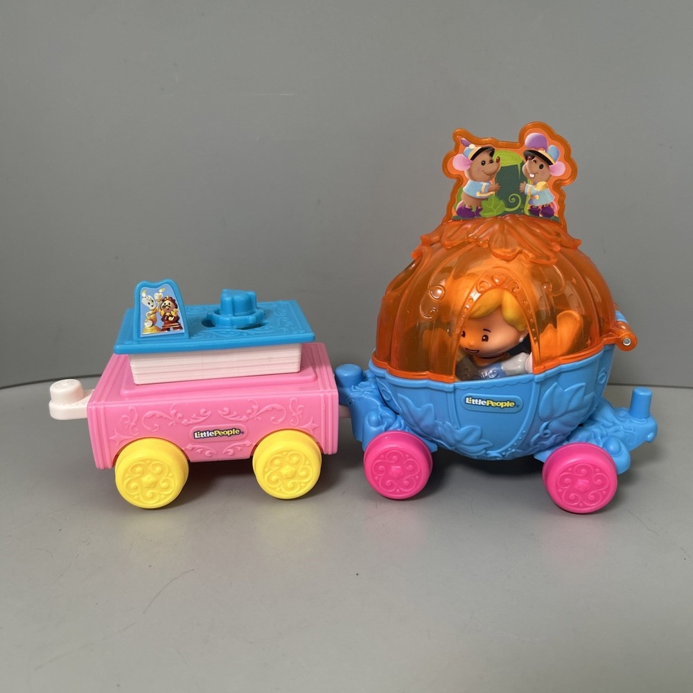 Cinderella & Belle and Chip's Pink Car Little People Princess Parade Float 2017
